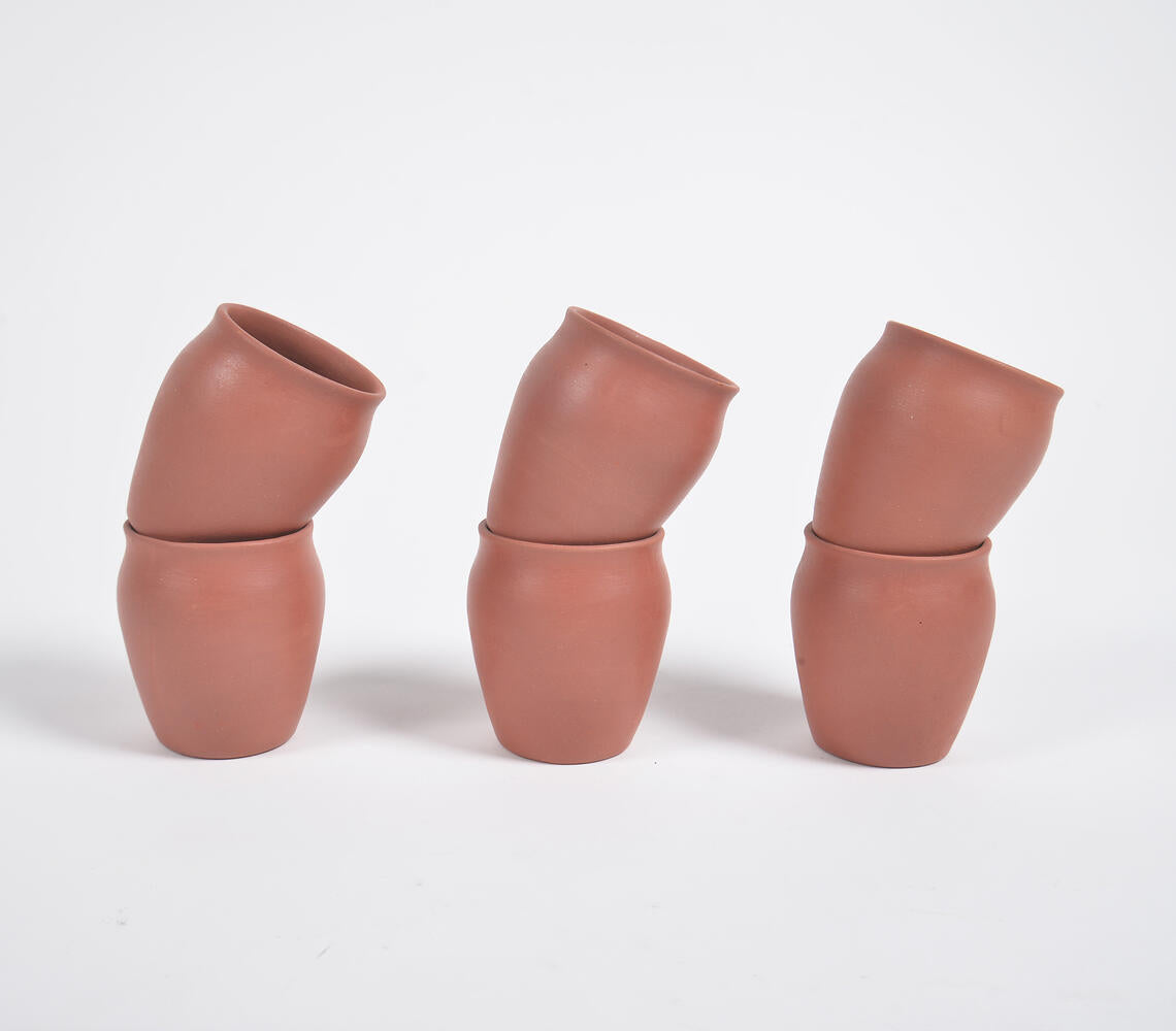 Terracotta Pottery Kulhad Glasses (Set of 6)-2