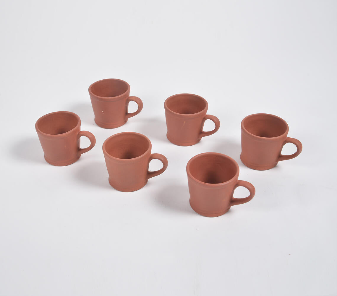 Terracotta Pottery Coffee Mugs (Set of 6)-0