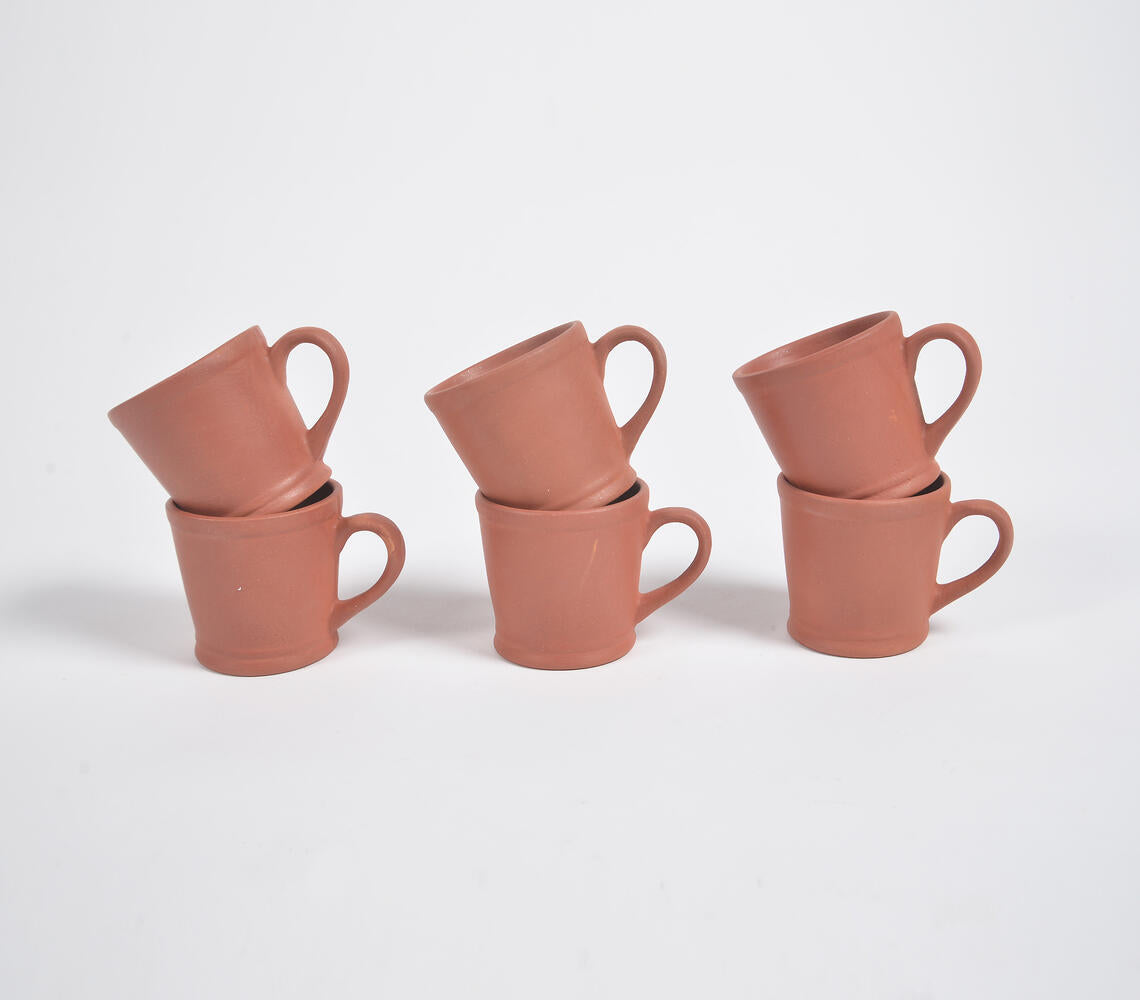 Terracotta Pottery Coffee Mugs (Set of 6)-2