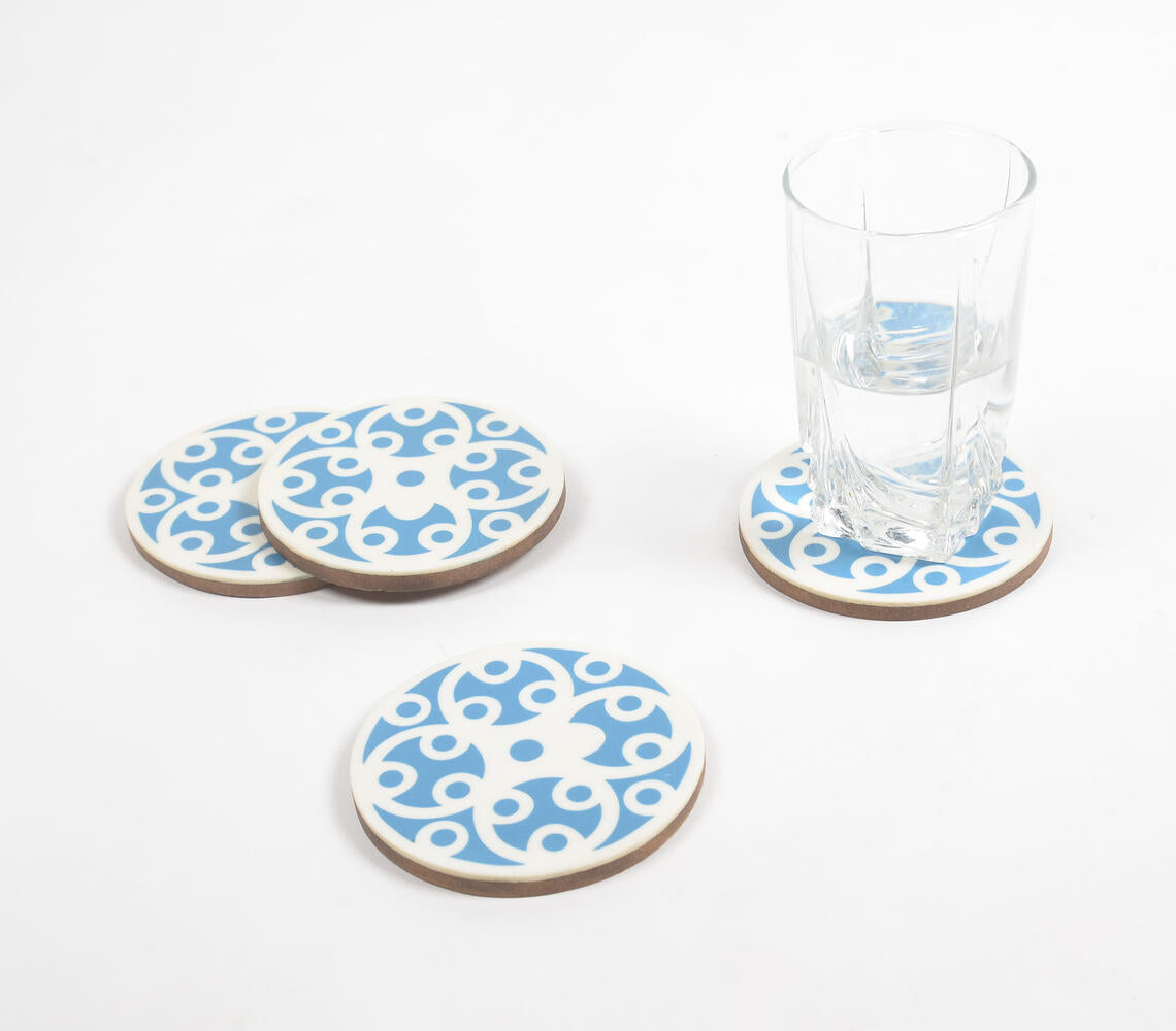Elegant MDF & Resin Coasters with Box (Set of 4)-0