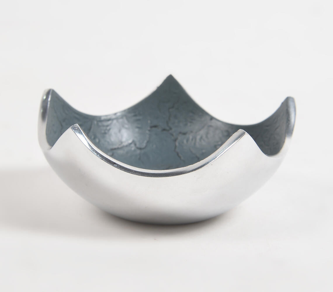 Textured Aluminium Grey Cracked Egg Bowl-1
