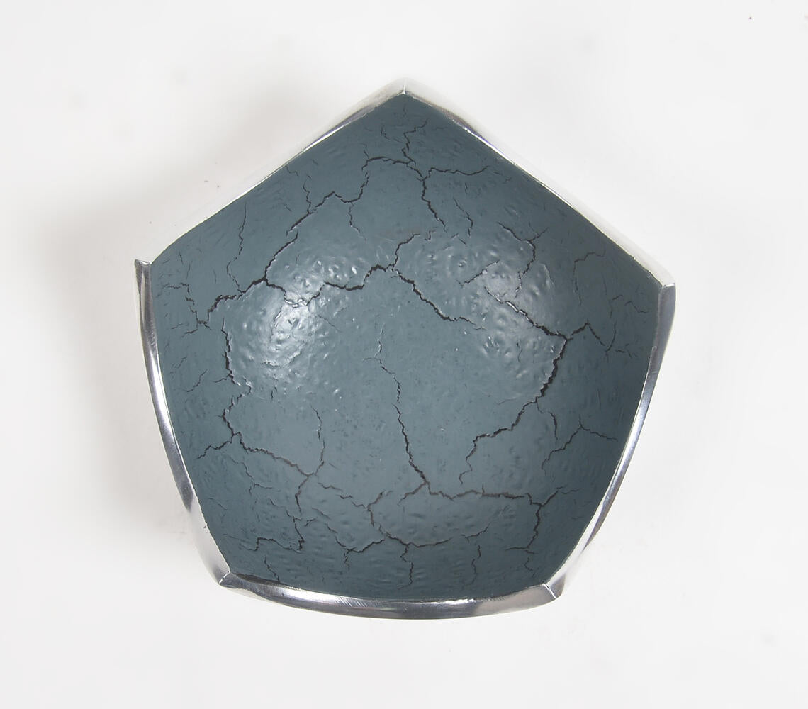 Textured Aluminium Grey Cracked Egg Bowl-2