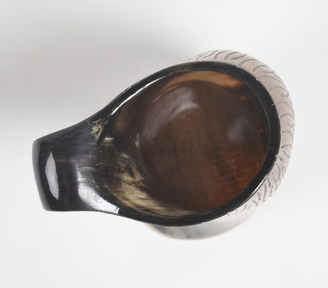 Hand Carved Recycled Horn Water Jug-2