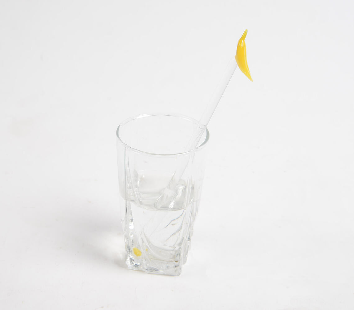 Glass Yellow Chilli Beverage Stirrer-0