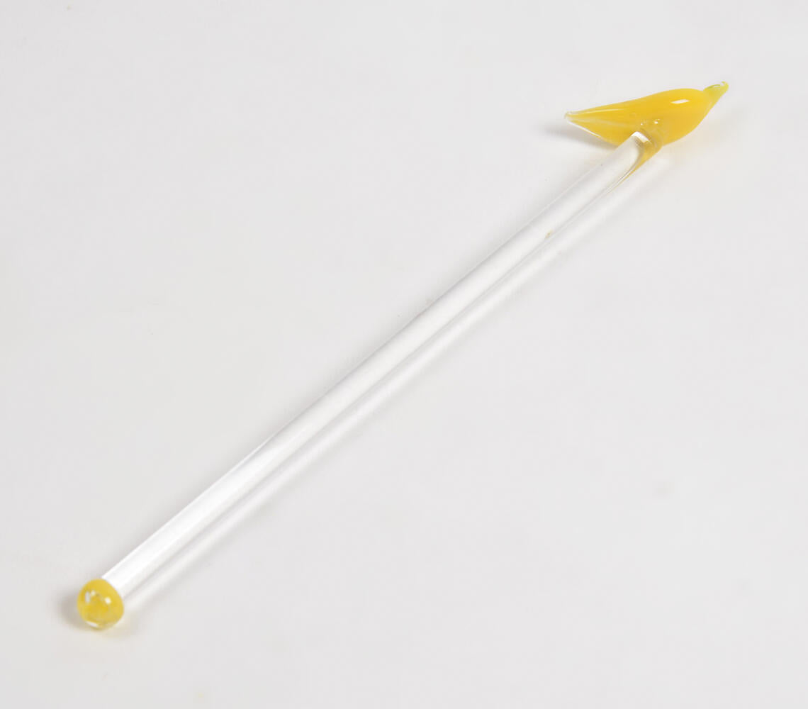 Glass Yellow Chilli Beverage Stirrer-1