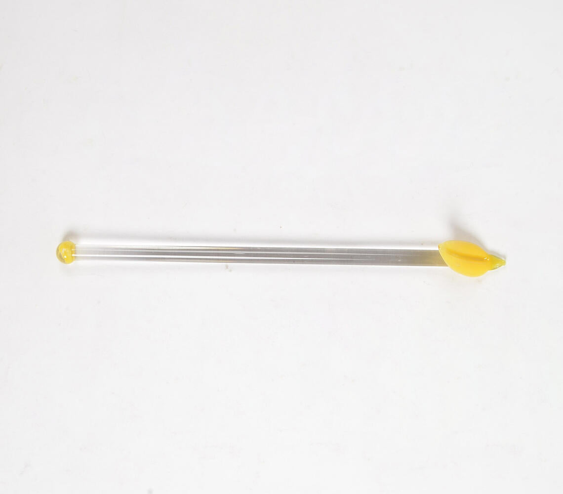 Glass Yellow Chilli Beverage Stirrer-2