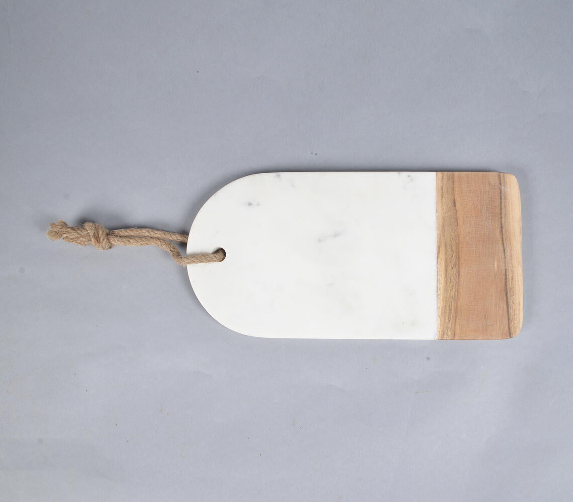 Classic Marble & Wood Cheese Board-2