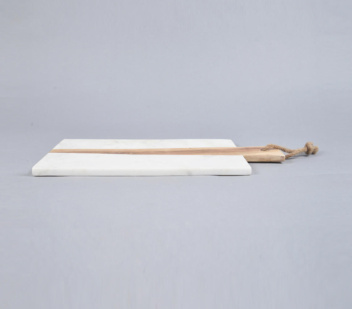 Hand Cut Marble & Acacia Wood Cheese Board-3