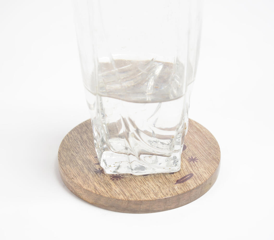 Good Vibes Only Mango Wood Coasters (set of 4)-1