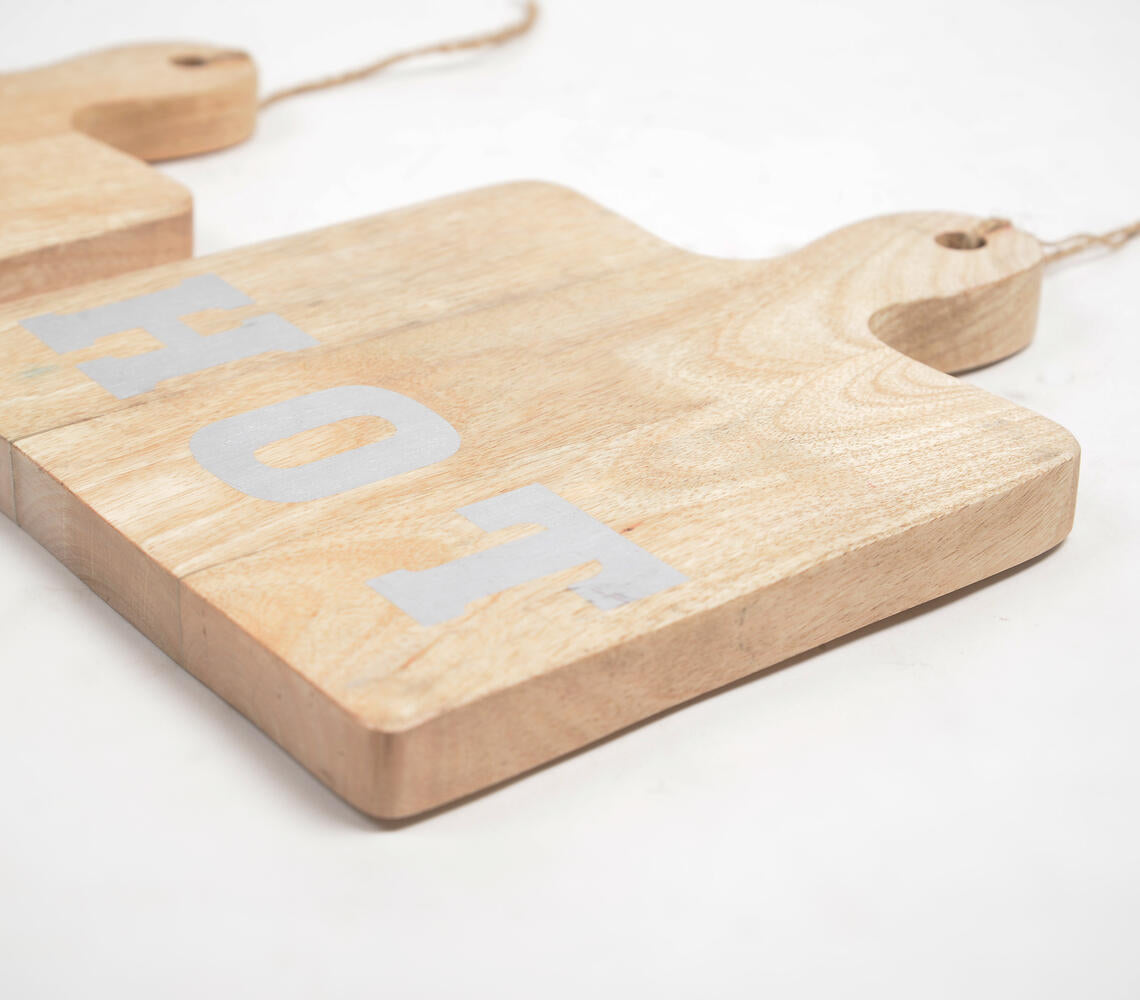 Hand Cut Mango Wood Hot Plates (Set of 3)-3
