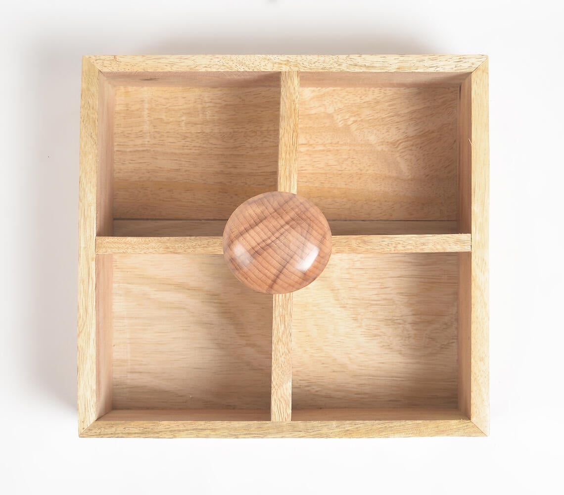 Classic Mango Wood Four-Slot Caddy-3