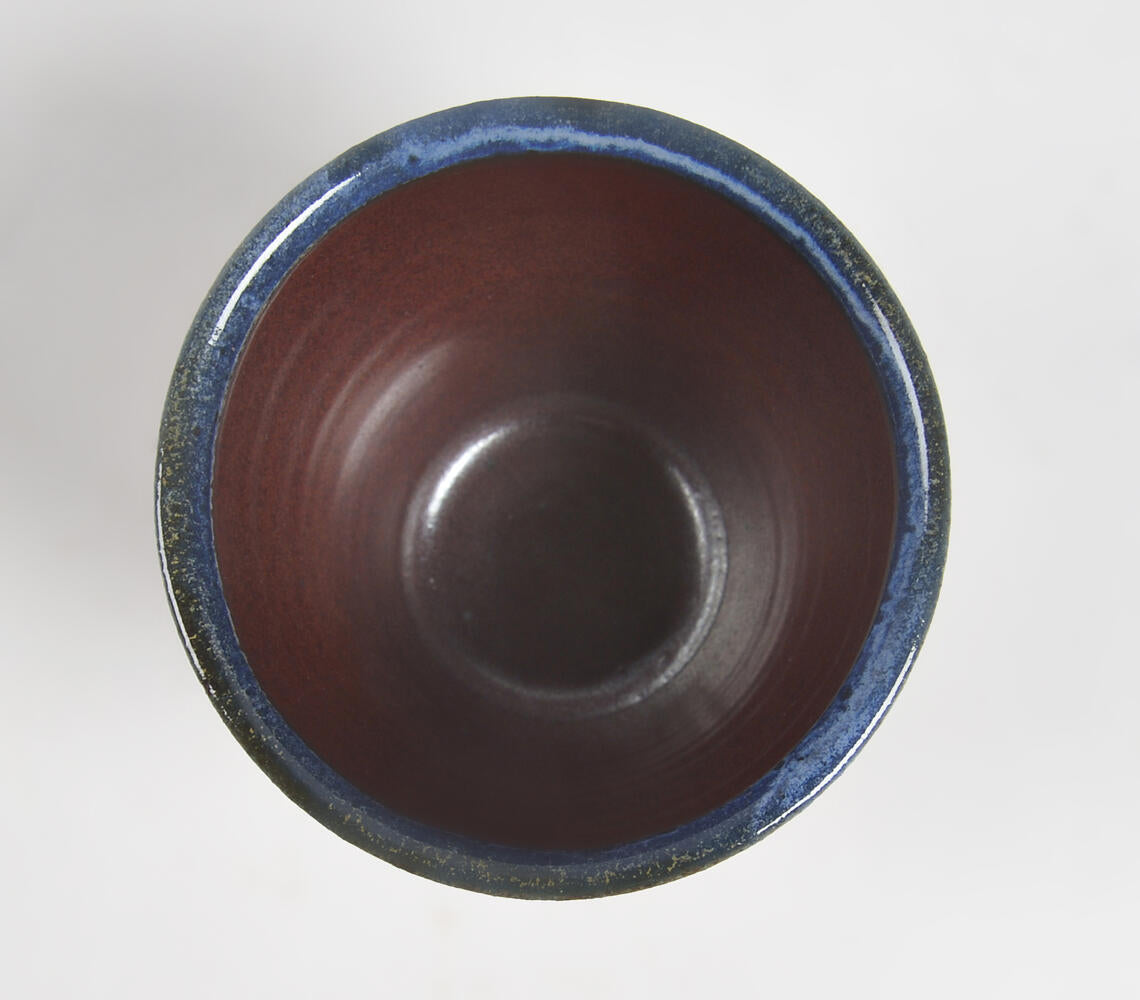 Ceramic Ombre Stone Blue Kulhad Cup-2