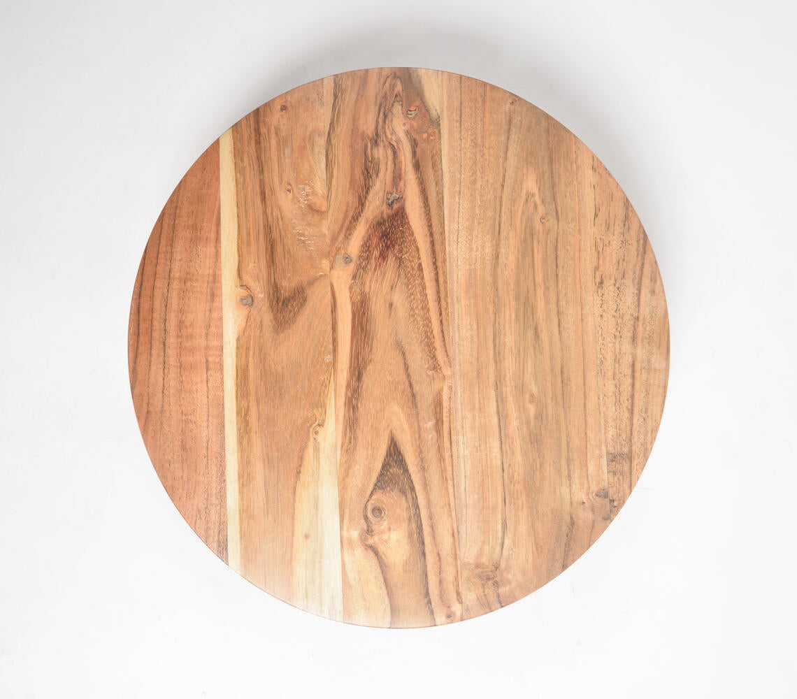 Acacia Wood & Iron Cake Stand-2