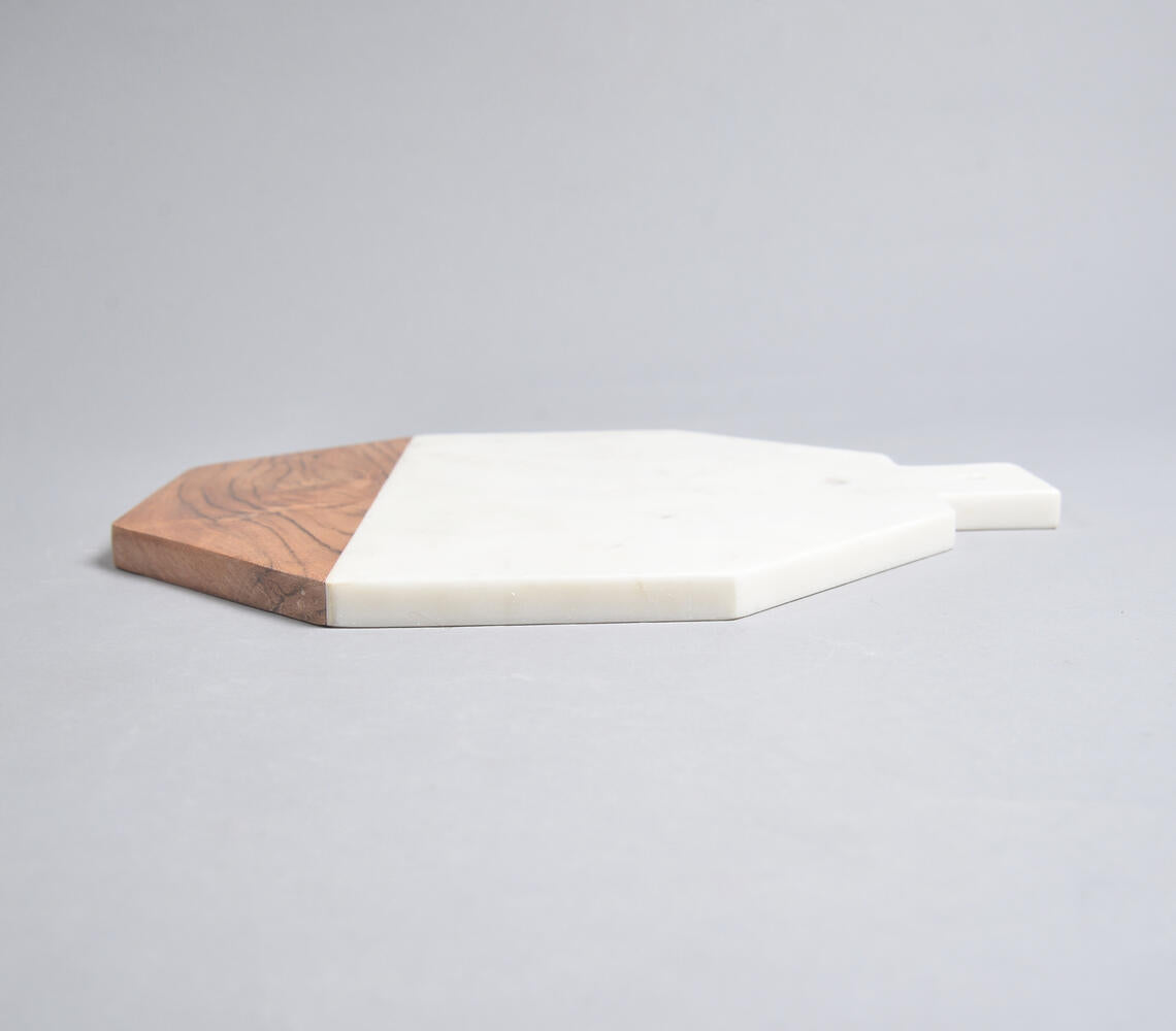 Octagon Marble & Mango Wood Chopping Board-2