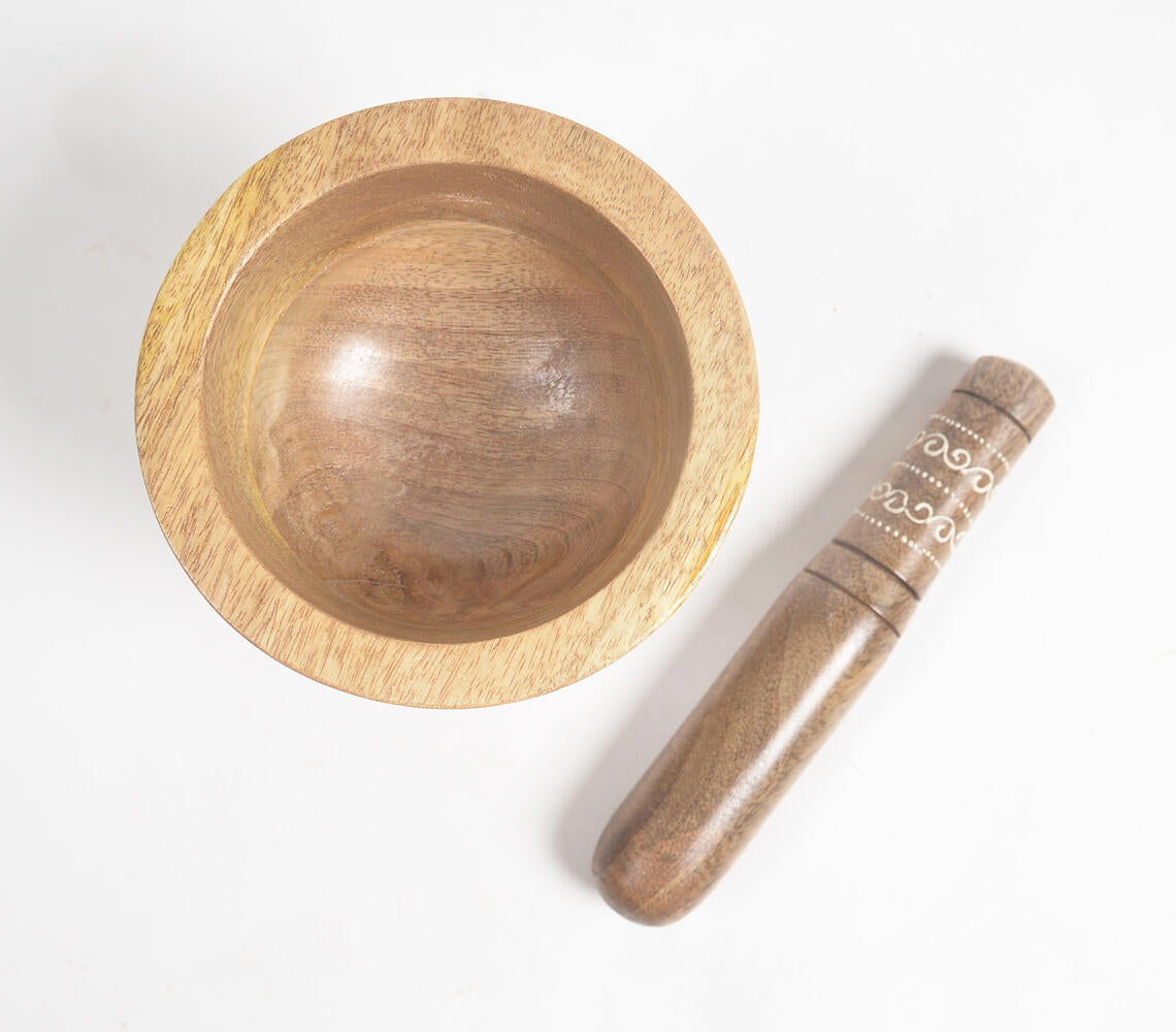 Classic Mango Wood Mortar & Pestle Set-2