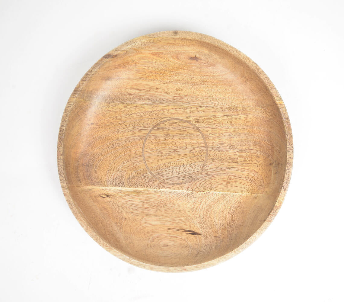 Classic Raw Mango Wood Pasta Bowl-2