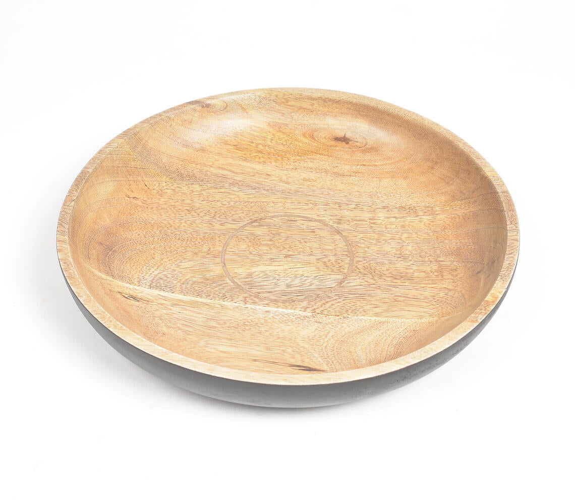 Classic Raw Mango Wood Pasta Bowl-3