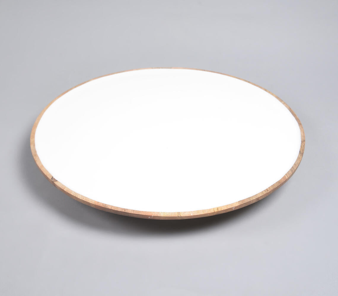 Enamelled mango Wood Rotating Cake Stand-0