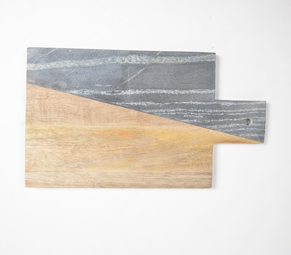 Fusion Natural Acacia Wood & Marble Chopping Board-3