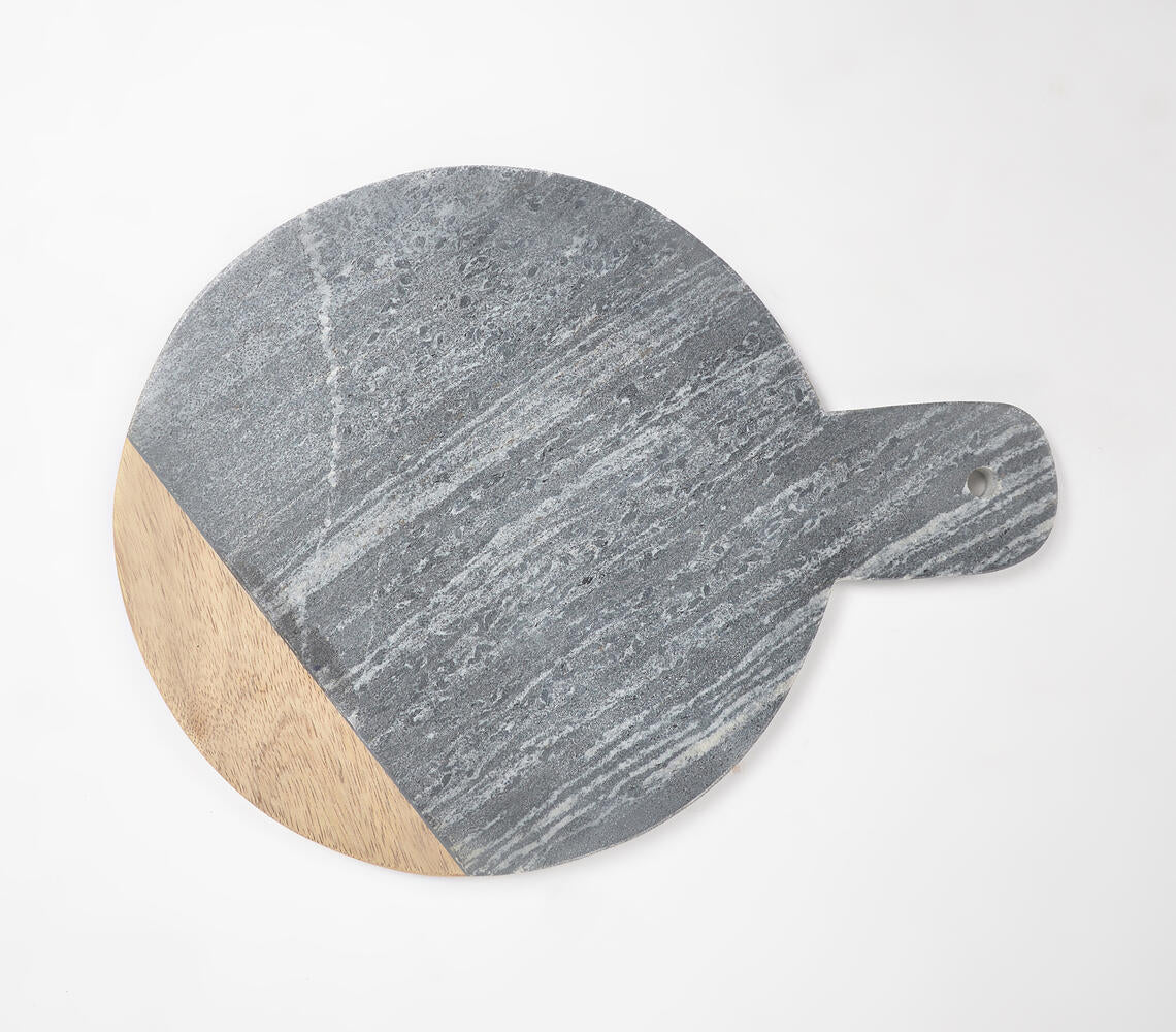 Classic Fusion Wood & Stone Round Chopping Board-3