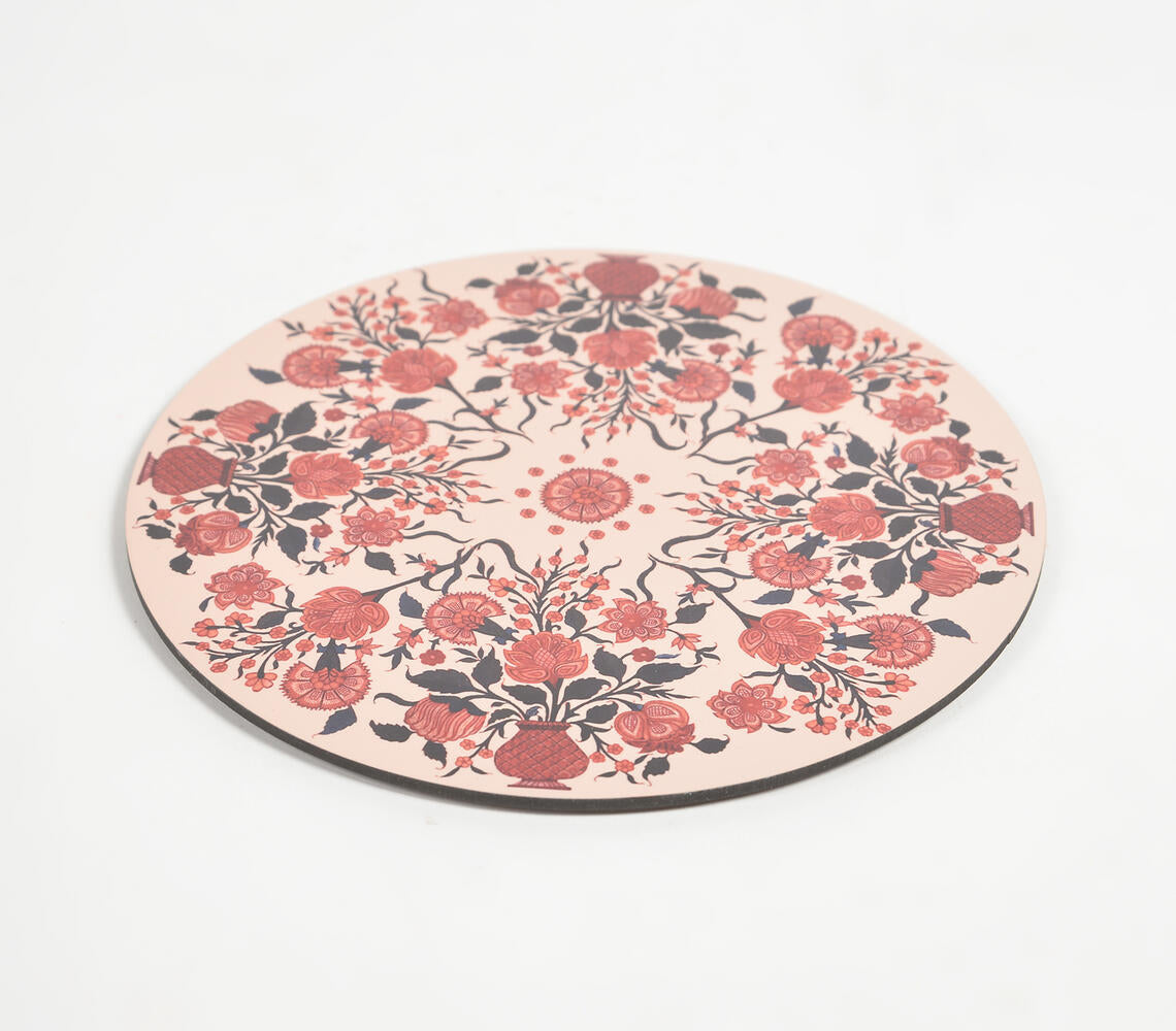 Vintage Botanical Laminated MDF & Cork Trivet-1