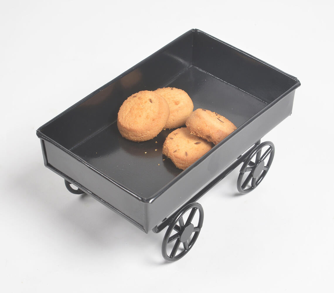 Enameled Iron Noir Serving Cart-0
