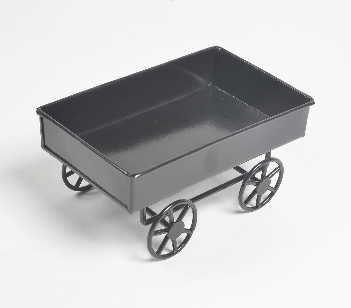 Enameled Iron Noir Serving Cart-1