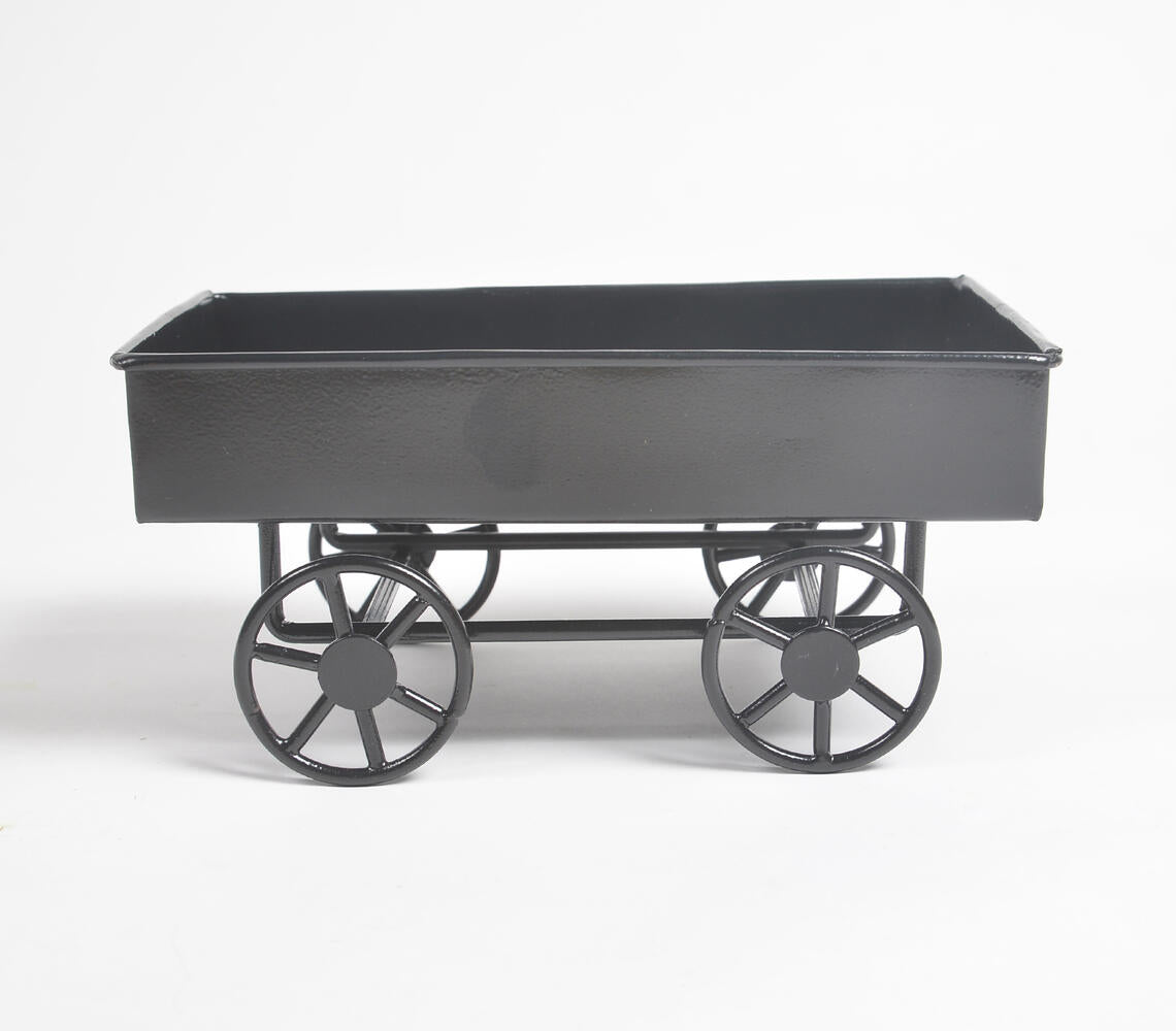 Enameled Iron Noir Serving Cart-2