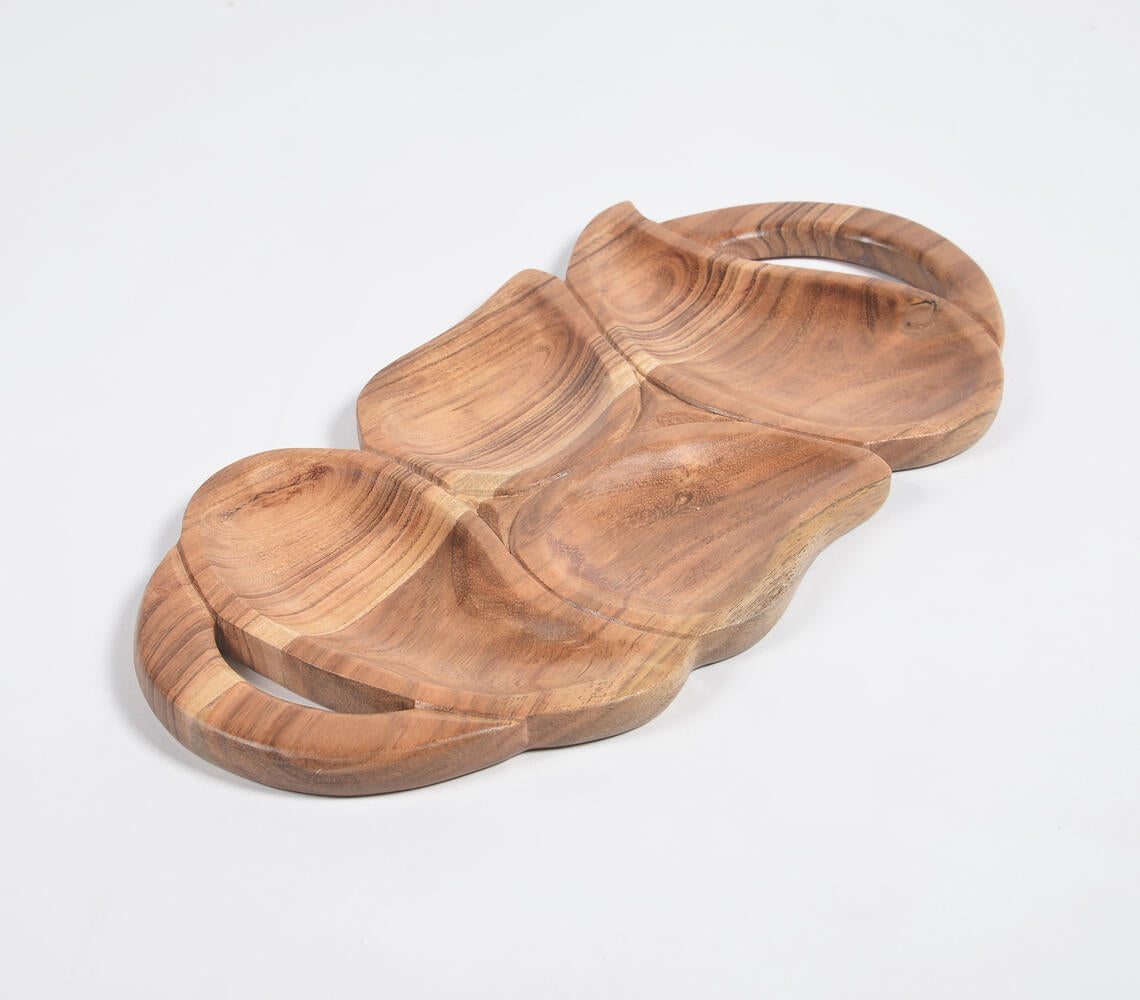 Hand Carved Wooden Fruits Shape Platter-2
