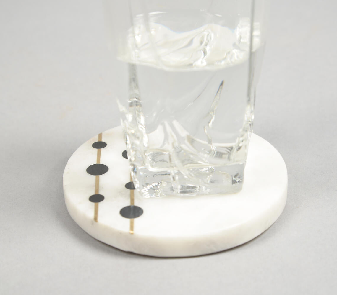 Inlaid & Hand Cut Marble Coasters (Set of 4)-1