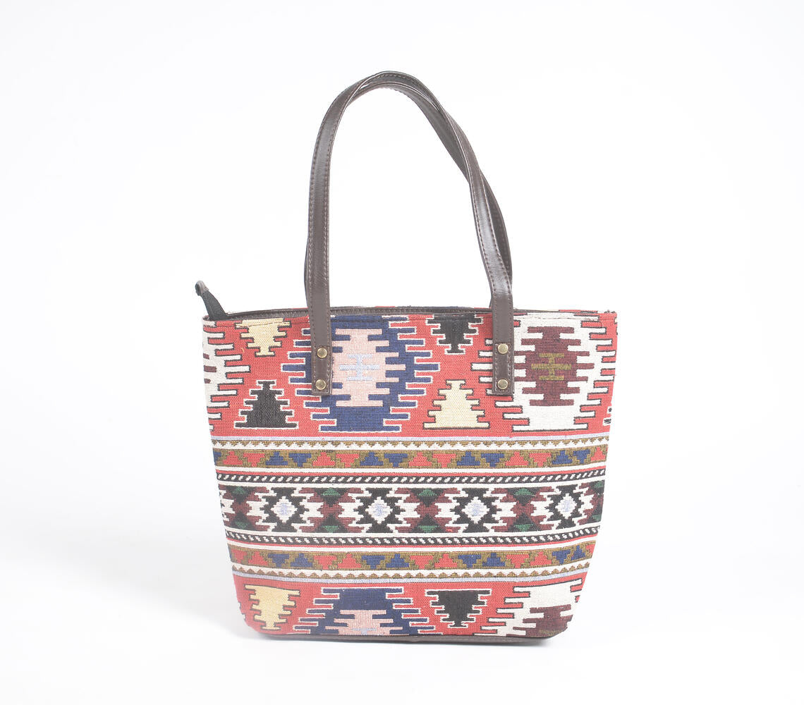 Jacquard Weave Tote, Sling & Wallet Set-1