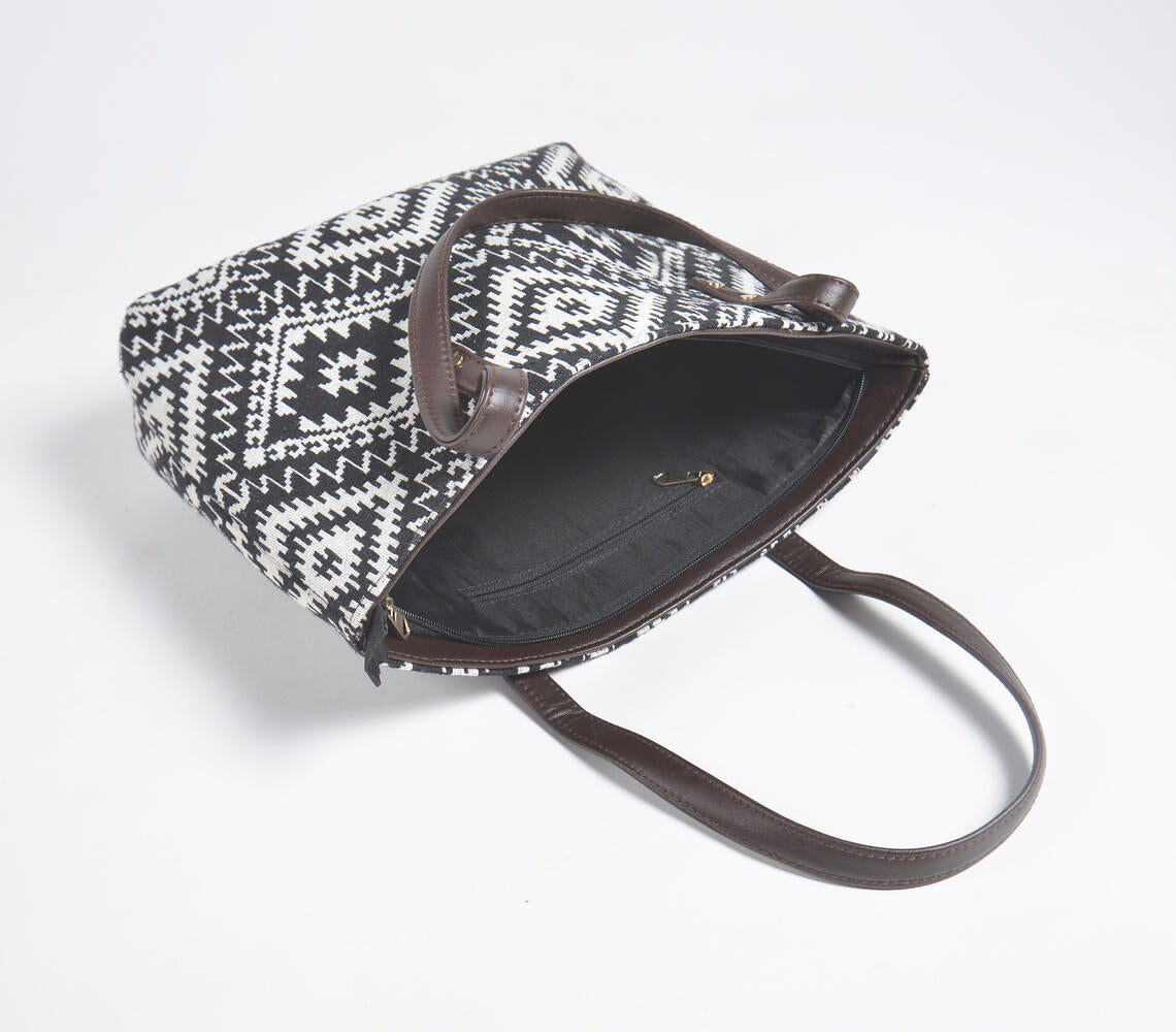 Jacquard Weave Monotone Tote, Sling & Wallet Set-2