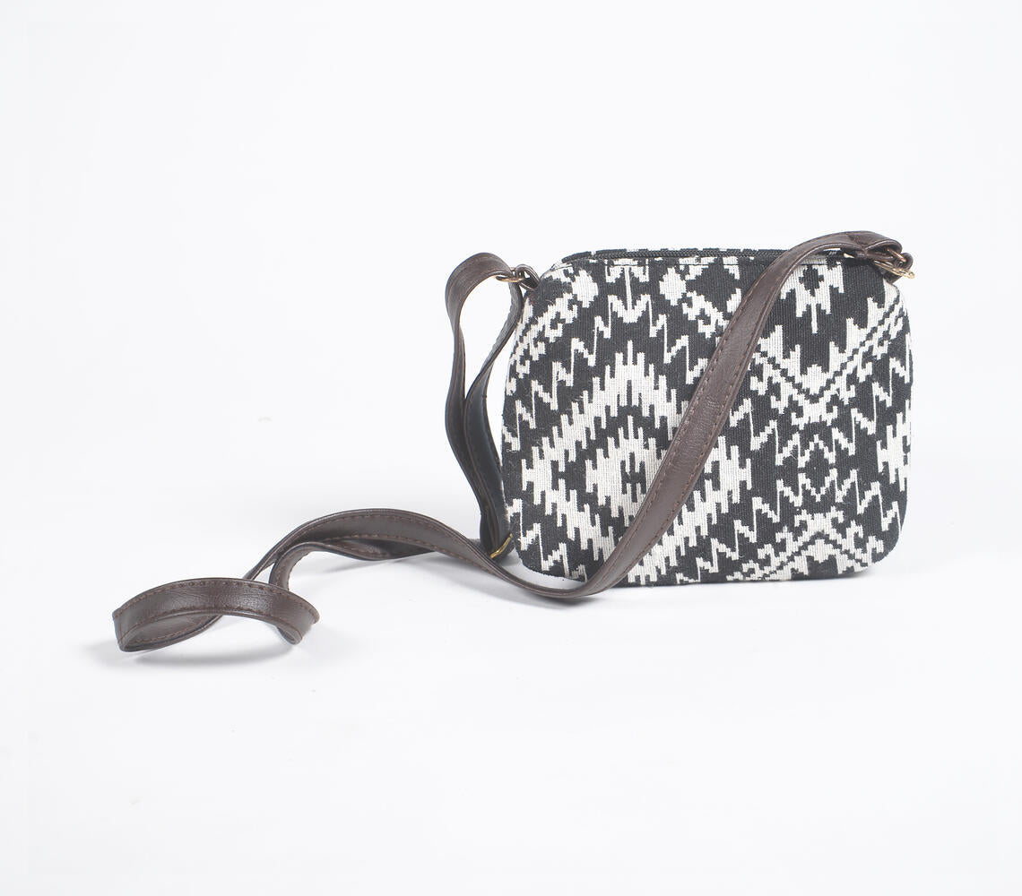Jacquard Weave Monotone Tote, Sling & Wallet Set-4