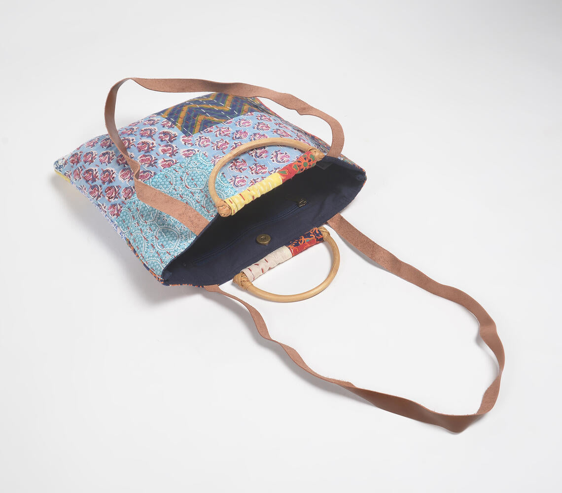Abstract Patchwork & Kantha Tote Bag Eco-3