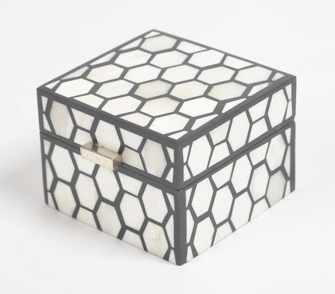 Honeycomb Bone & MDF Jewelry Box-0