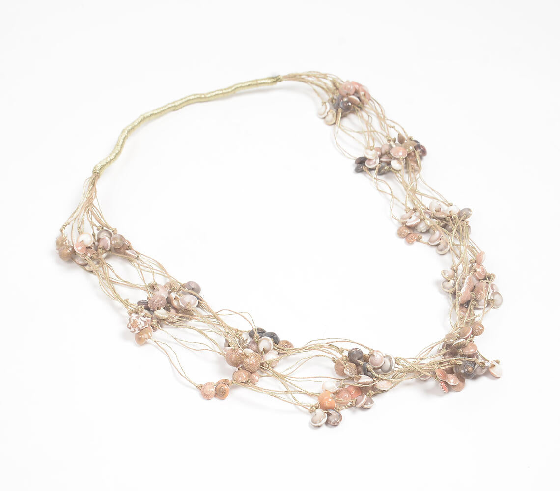 Twisted Thread & Shells Matinee Necklace-0