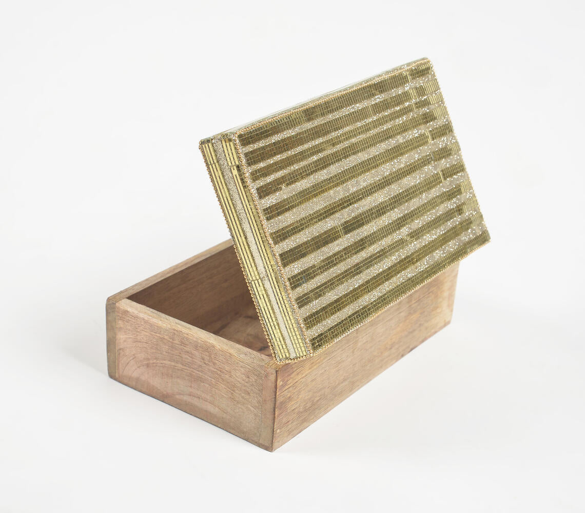 Golden Beaded Jewelry Storage boxes (Set of 3)-4