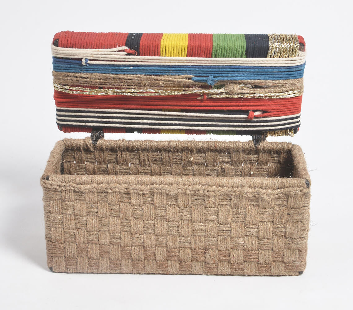 Jute & Recycled Cotton Wine Box-2
