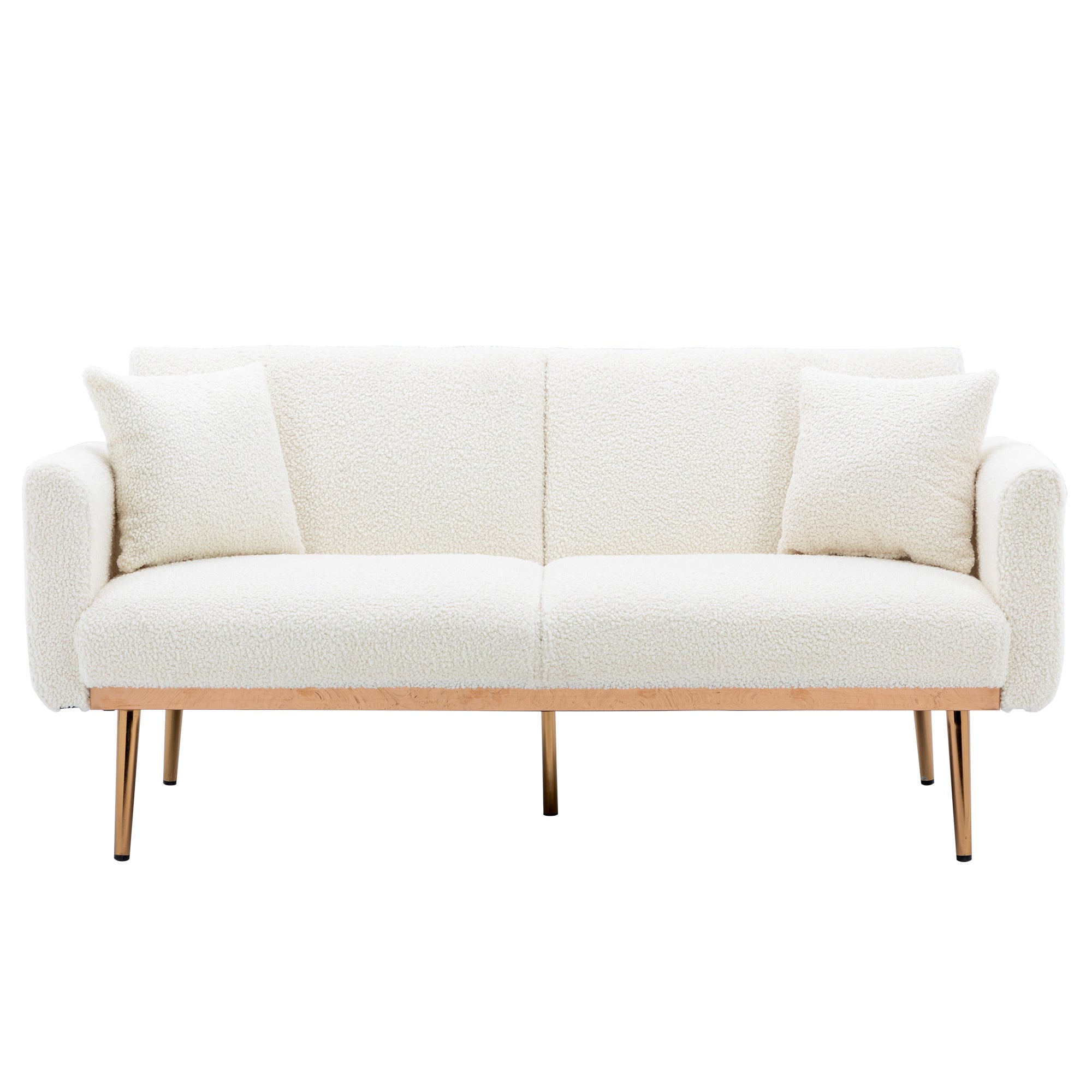 Velvet Accent loveseat sofa with metal feet-1