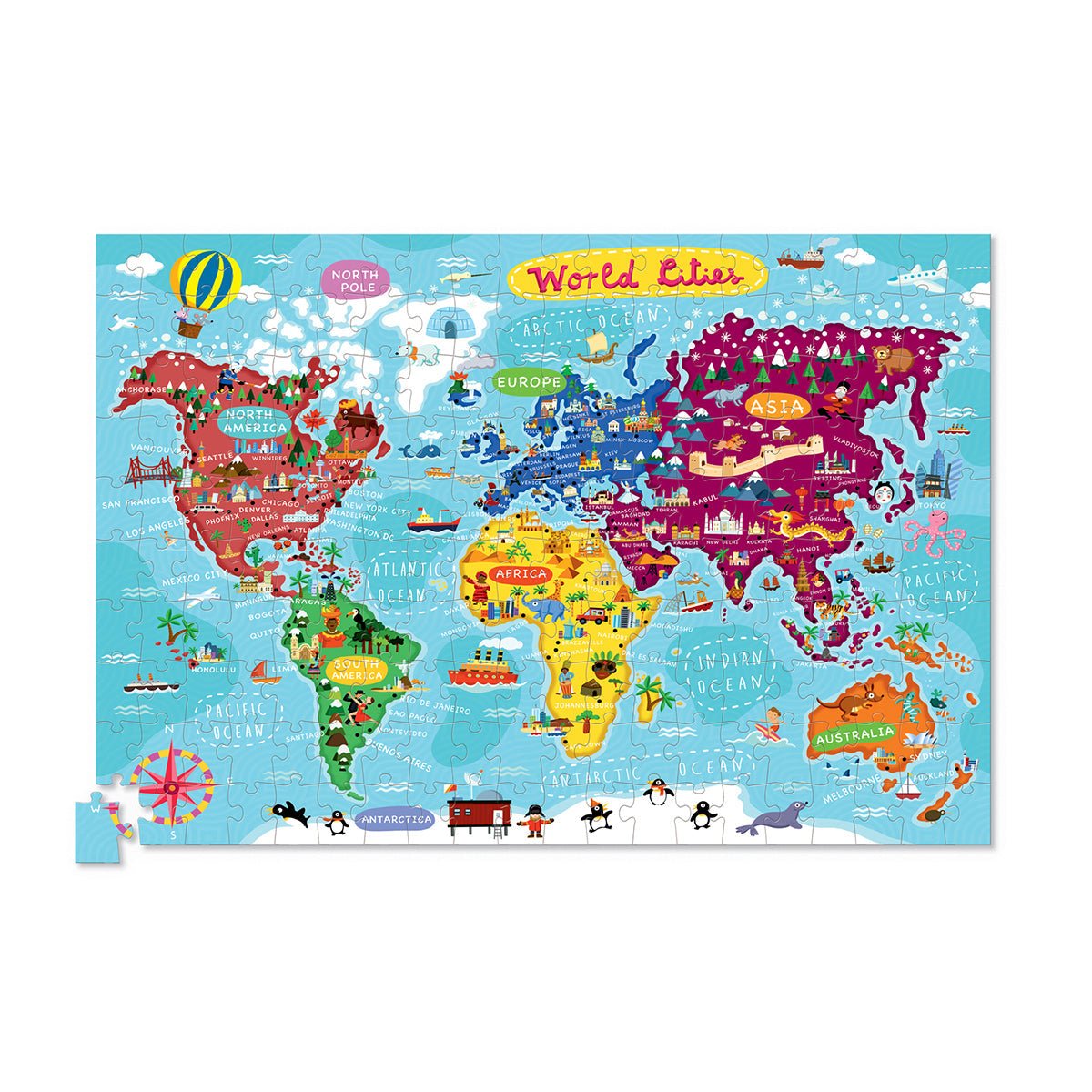 Geography Puzzle & Poster: World Cities-1