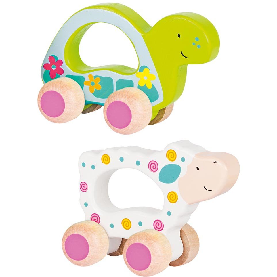 Goki Toys Push-Along Animals Turtle & Sheep-0