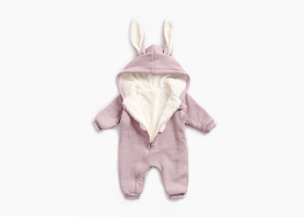 Baby Cartoon Shape Design Soft Fleece Thickened Romper In Autumn & Winter-10