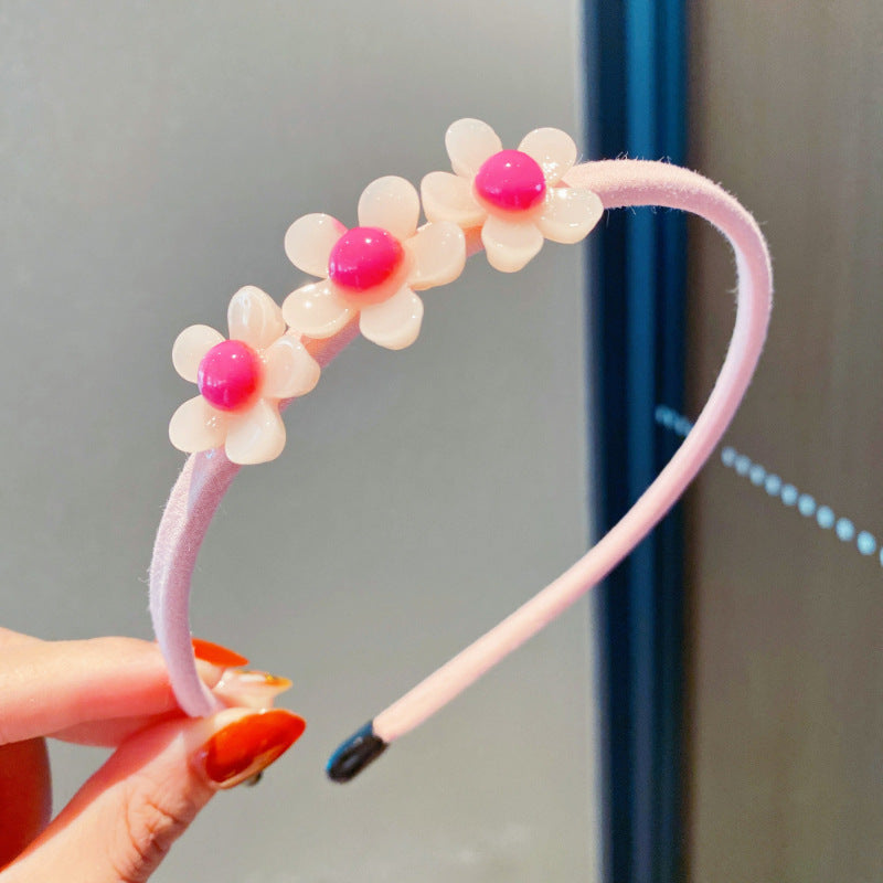 Girls 3D Flower & Heart Patched Design Simply Style Headband-10