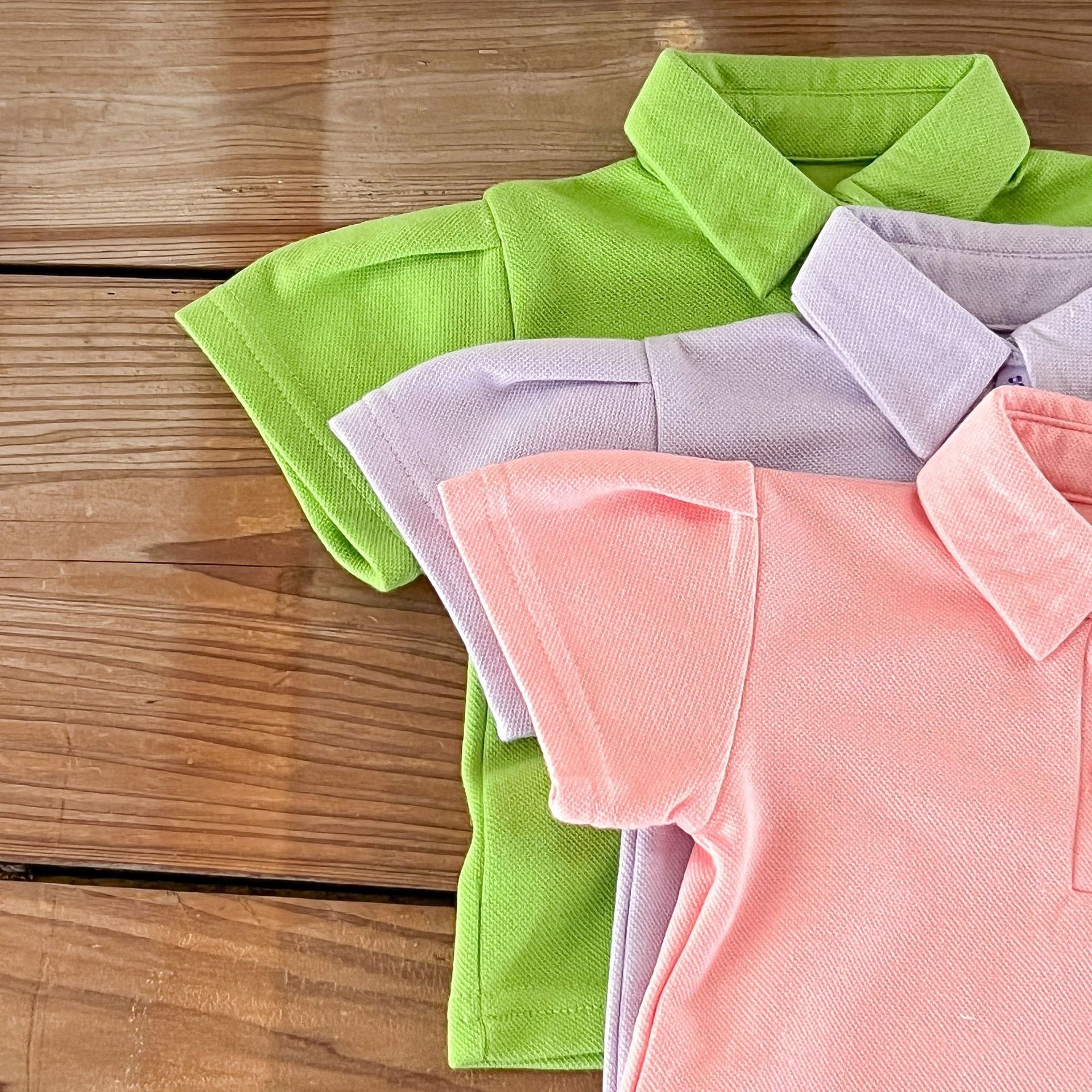 Baby Solid Color Polo Neck Summer Clothing Sets-10