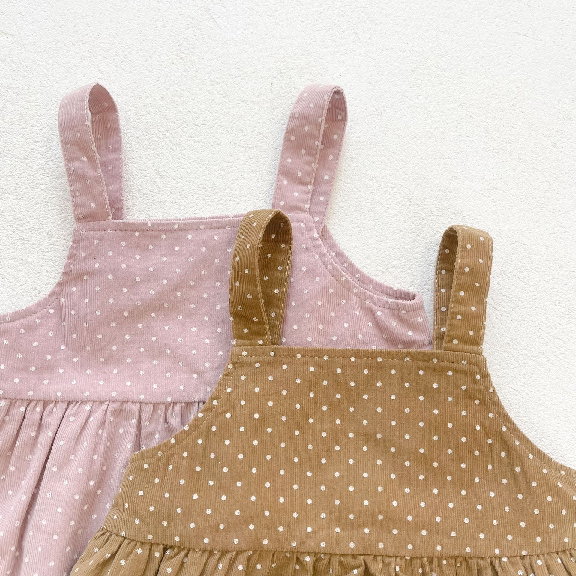 Baby Girls Dot Print Dress Combo Solid Top In Sets-10