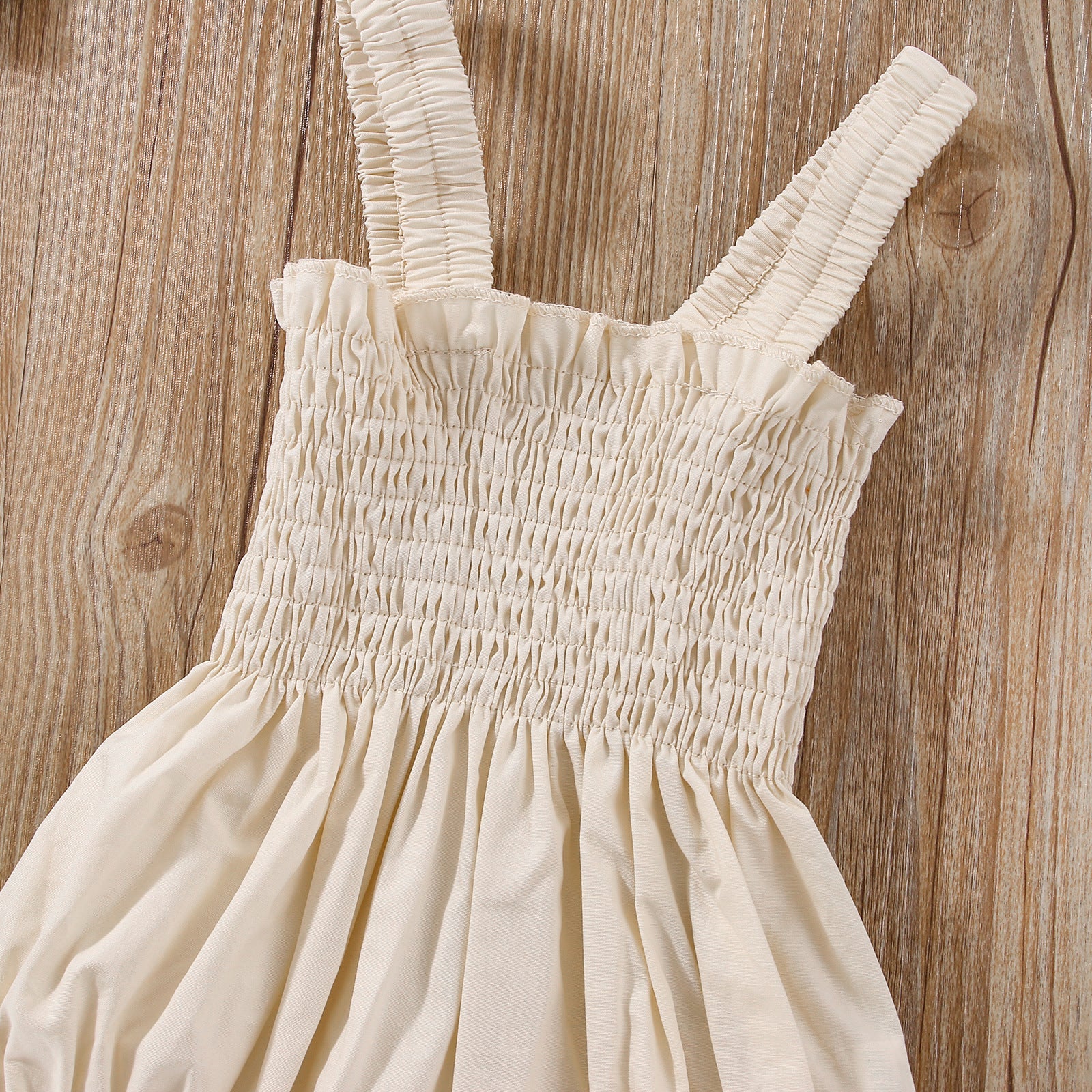 Baby Girls Solid Color Sleeveless Summer Shirred Bodysuit Onesies & Headband-10
