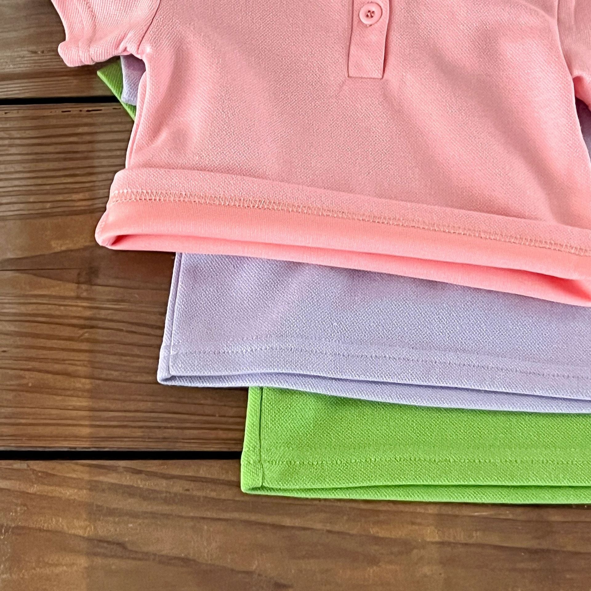 Baby Solid Color Polo Neck Summer Clothing Sets-11