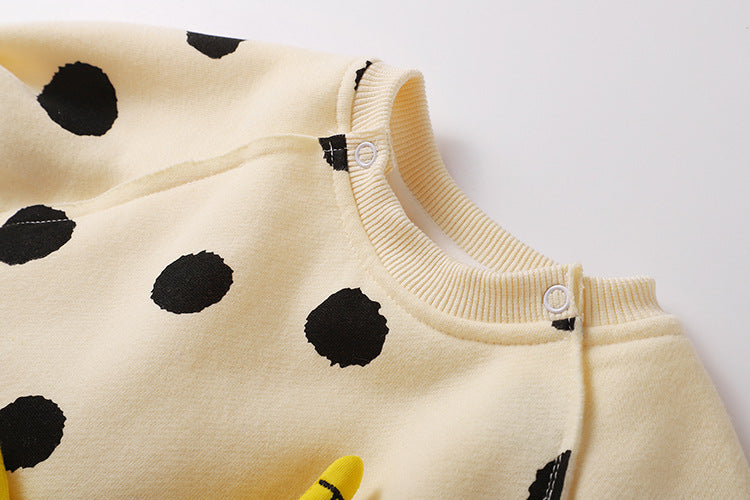 Baby 1pcs Striped & Dot Pattern Long Sleeved Romper Jumpsuit-10