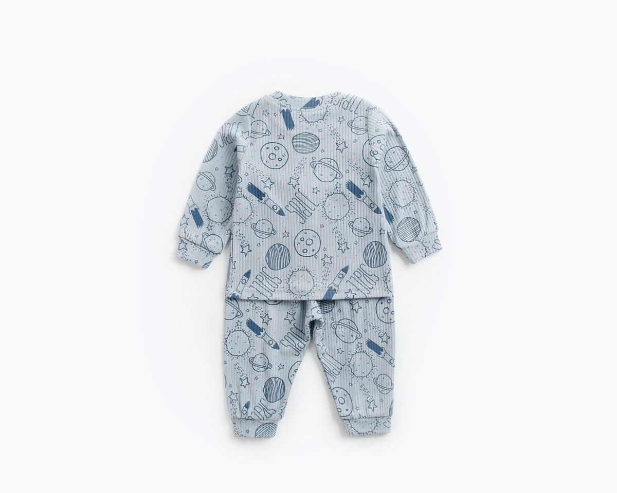Baby 2pcs Cartoon Graphic Soft Cotton Shirt Combo Pants Sets Tracksuit-11