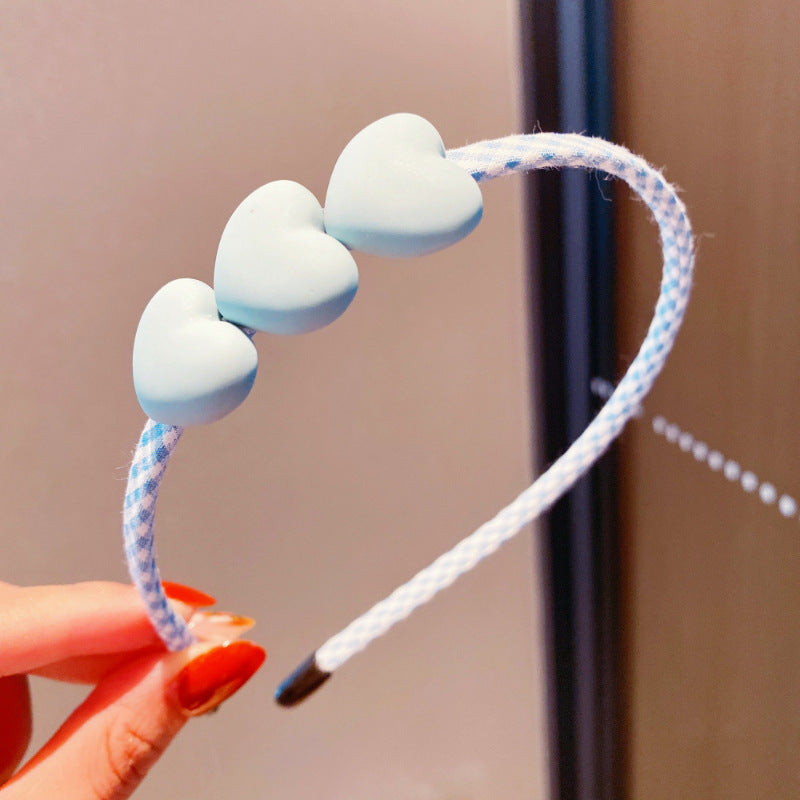 Girls 3D Flower & Heart Patched Design Simply Style Headband-13